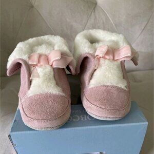 ROBEEZ | Willa Pink Cozy Suede Bootie Soft Sole Shearling  6-12 Months